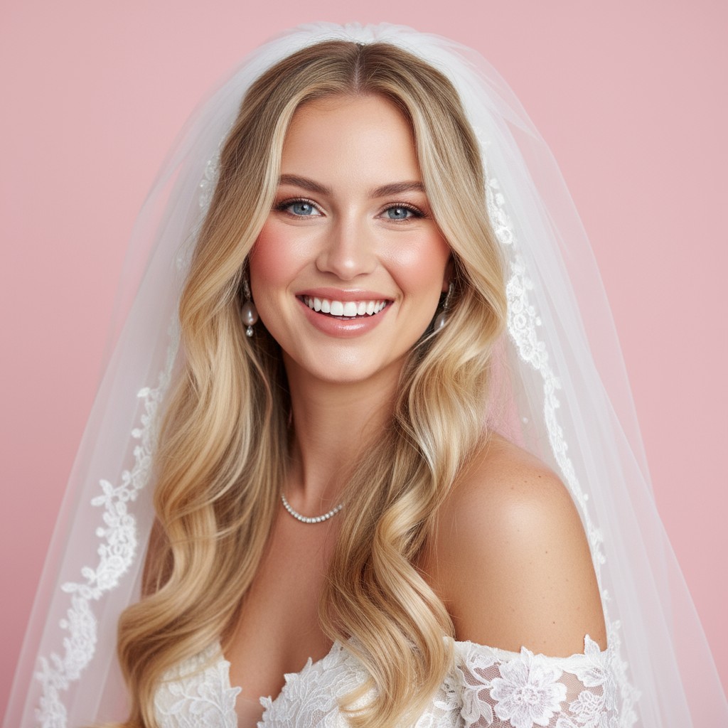 Hair Down With Veil Wedding Ideas